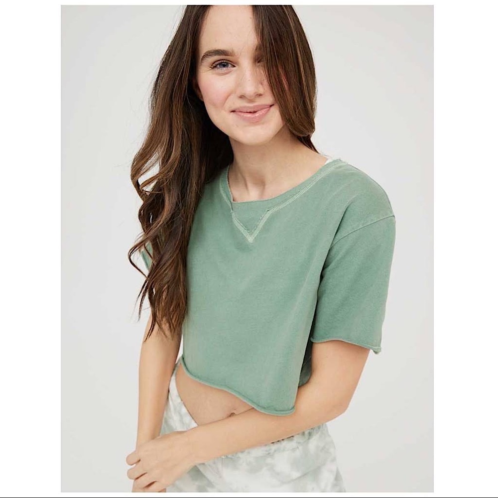Aerie Oversized Crop Shirt